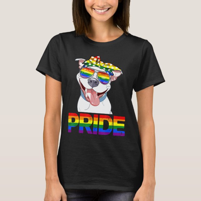 Pitbull Pride Lgbt Pride Pitbull Älskare Gay Lesbi T Shirt (Framsida)