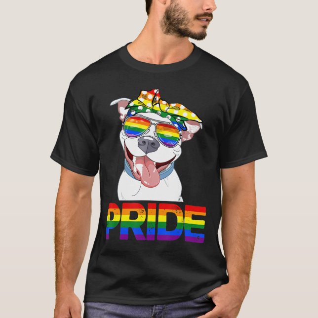 Pitbull Pride Lgbt Pride Pitbull Gay Lesbisk T Shirt (Framsida)