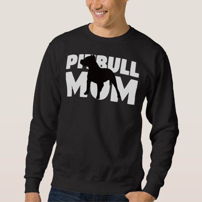 Pitbull Pullover Mamma Hund Mor Pitbull Pullover Lång Ärmad Tröja (Framsida)
