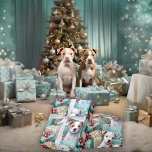 PitBull Puppies Pastel Modern jul Presentpapper<br><div class="desc">Brun och vit valpar på en baksida av skalbaggen med inslagna presenter,  vilken underbar papper att figursätta dina presenter i år,  ett måste ha för hypofysfamiljer eller andra hundälskare - - A © WhimsicalArtwork™ original -</div>