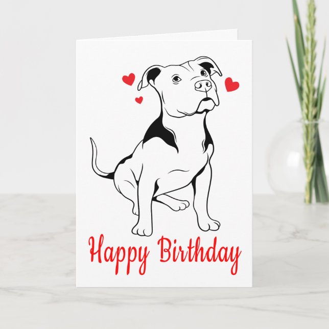 Pitbull Puppy Birthday Pittie Pit Bull Dog Älskare Kort (Framsida)