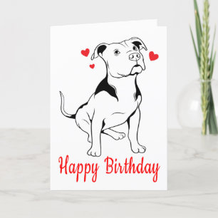 Pitbull Puppy Birthday Pittie Pit Bull Dog Älskare Kort