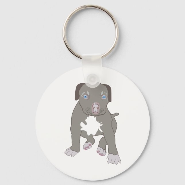 Pitbull Puppy Nyckelring (Framsida)