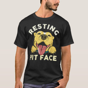 Pitbull Puppy Resting Pit Ansikte Funny Distress D T Shirt