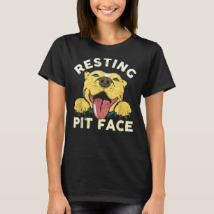 Pitbull Puppy Resting Pit Ansikte Funny Distress D T Shirt