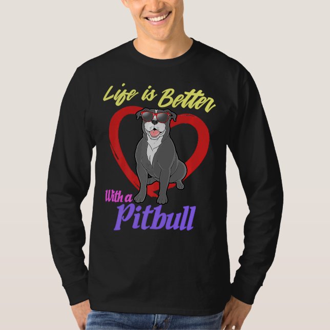 Pitbull Rädding Hund älskare 1 T Shirt (Framsida)