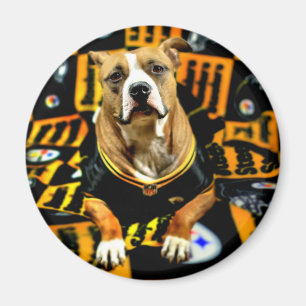 Pitbull Rädding Hund Football Fanatic Magnet
