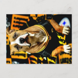 Pitbull Rädding Hund Football Fanatic Vykort