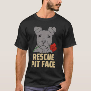 Pitbull Rädding Pit Ansikte Funny Cute Pitbull Äls T Shirt