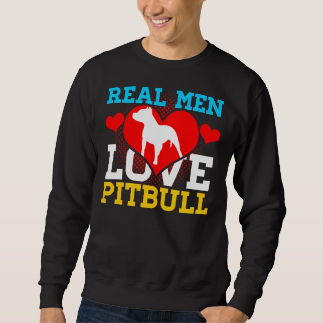 Pitbull Real Manar Kärlek Pitbull Lång Ärmad Tröja (Framsida)