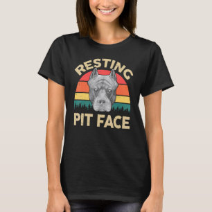 Pitbull Restit Pit Ansikte Blue Pitbull Pappa Pitt T Shirt