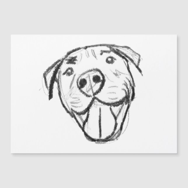 pitbull-ritning enkel hundälskare svart vitt (Framsida)