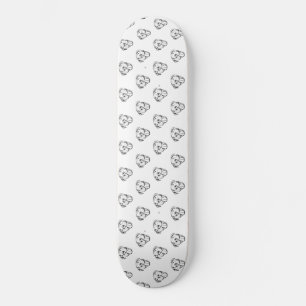 pitbull-ritning enkel hundälskare svart vitt mini skateboard bräda 18,5 cm