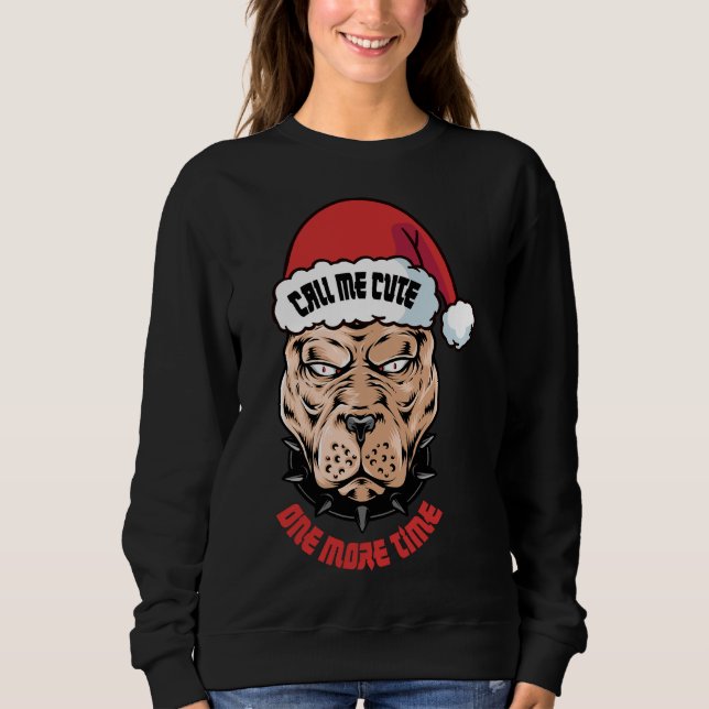 Pitbull Santa T Shirt (Framsida)