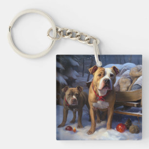 Pitbull Snöig släde juldekoration