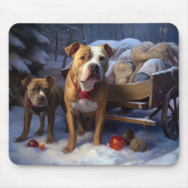 Pitbull Snowy Sleigh-juldekretet Musmatta (Framsidan)