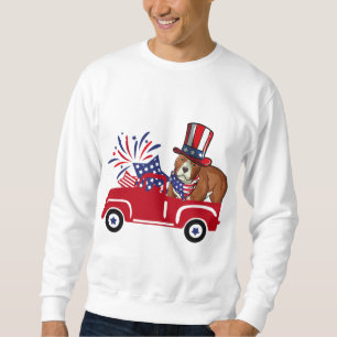 pitbull som matchar independence day american flag lång ärmad tröja