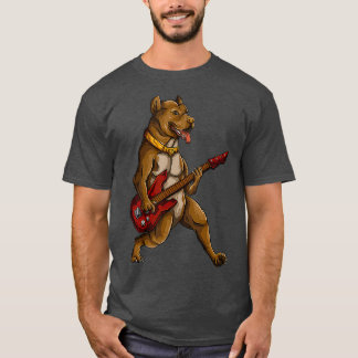 Pitbull Spelare Guitar Funny Pit Bull Pittie T Shirt