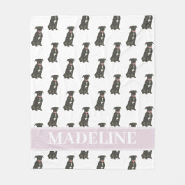 Pitbull Staffy (svart) Fleecefilt