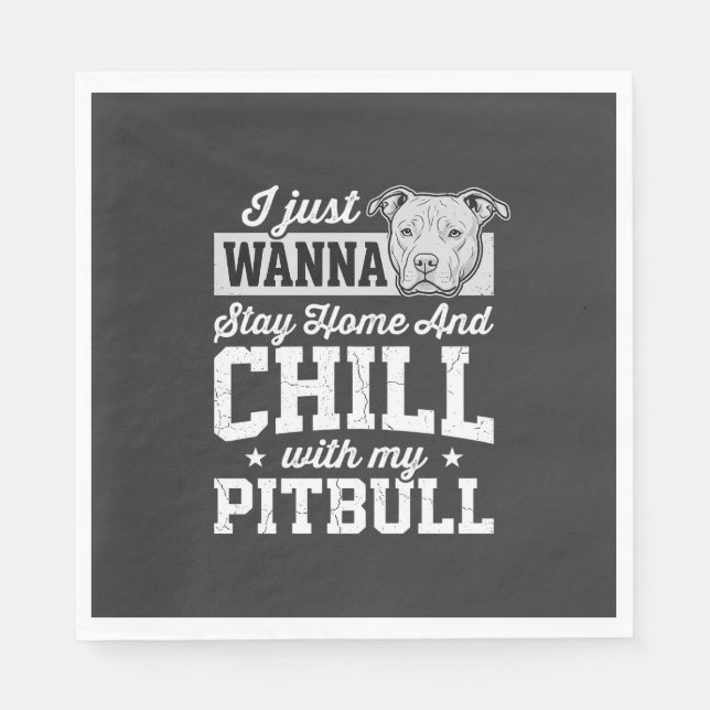 Pitbull Stay Home And Chill Design Pappersservett (Framsidan)