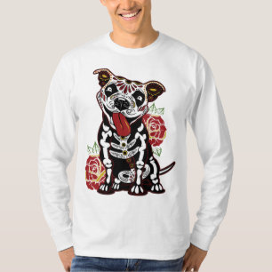Pitbull Sugar Skull for Women Men Pitbull Mom Dad T Shirt