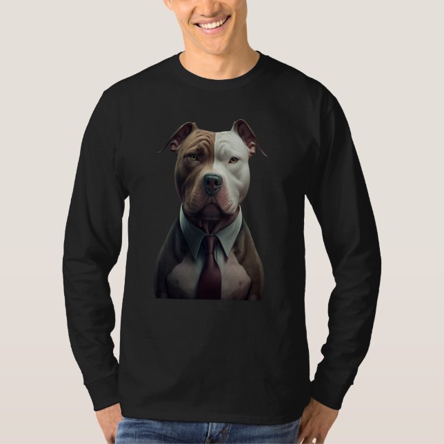 Pitbull Surrealism Style of Pitbull T Shirt (Framsida)