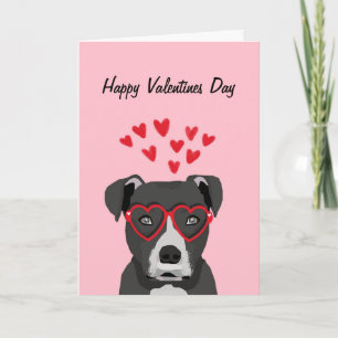 Pitbull - svart valentines day-kort helgkort