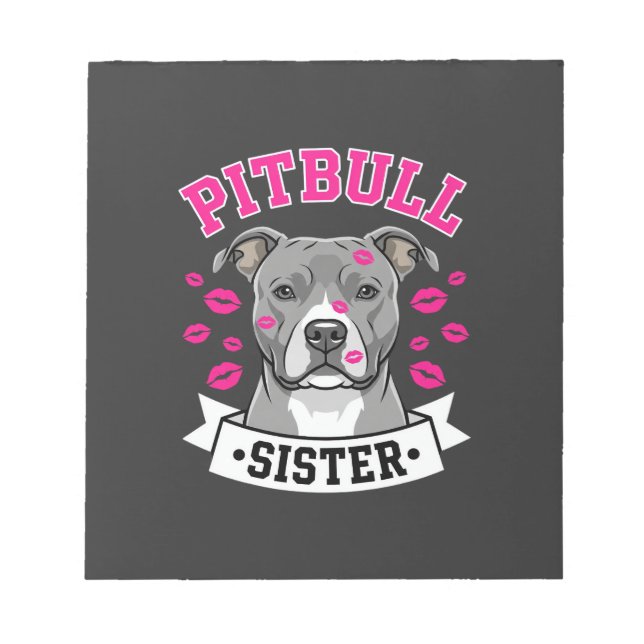 Pitbull syster hundälskare vektor design anteckningsblock (Framsida)