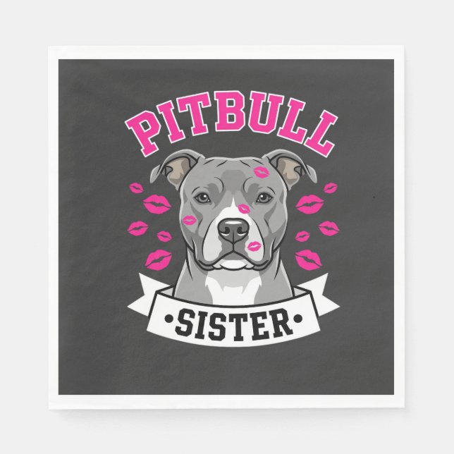 Pitbull syster hundälskare vektor design pappersservett (Framsidan)