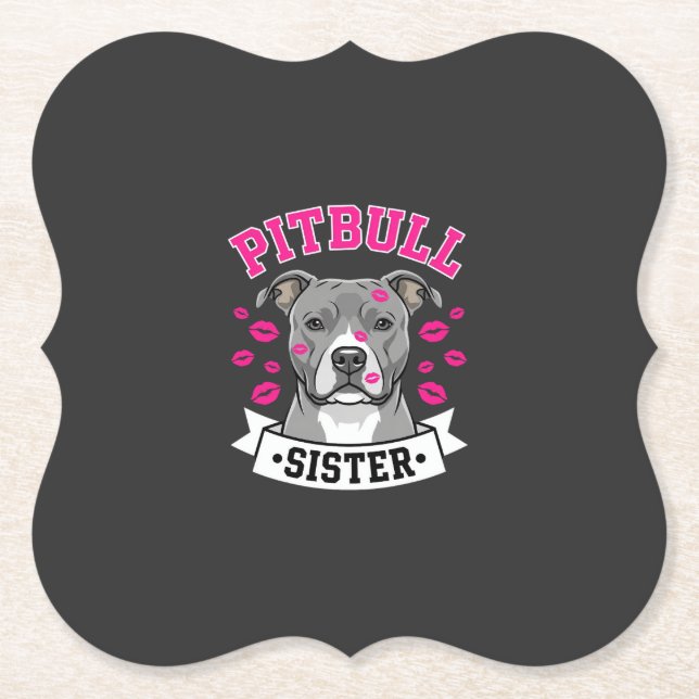 Pitbull syster hundälskare vektor design underlägg papper (Framsida)