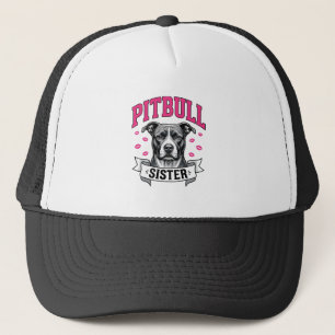 Pitbull-syster Vintage-design för hundälskare Vect Keps