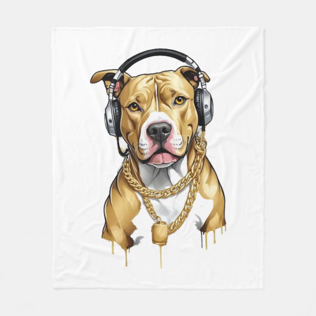 Pitbull T-shirt gatumode Fleecefilt (Framsidan)