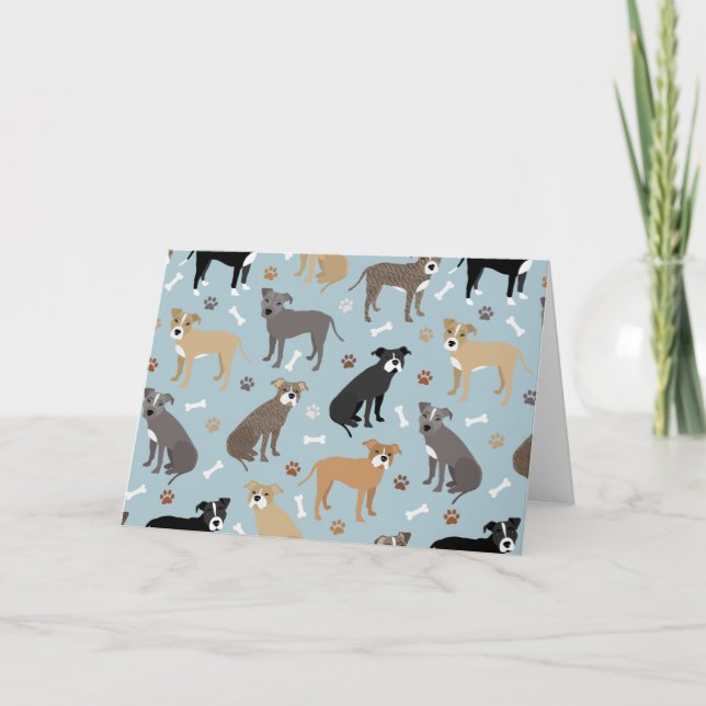 Pitbull Tass och Bones Kort (Framsida)