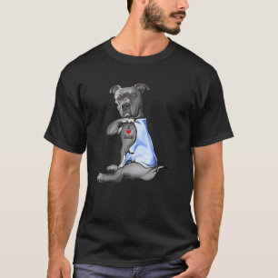 Pitbull Tatto I Kärlek Pappa Funny Fars dag-gåvo T Shirt