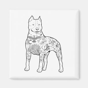 Pitbull Tattoos Design Hund Trainer Coola Pitbullt Magnet