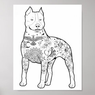 Pitbull Tattoos Design Hund Trainer Coola Pitbullt Poster
