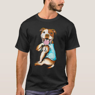 Pitbull Tattoos I Kärlek Pappa Sitta Gift Far s D T Shirt