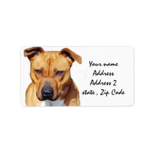 Pitbull Terrier Adressetikett