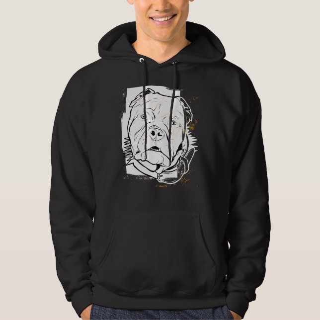 Pitbull Terrier Fearless-Hund Hoodie (Framsida)