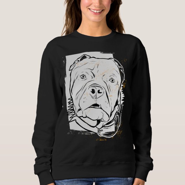 Pitbull Terrier Fearless-Hund T Shirt (Framsida)