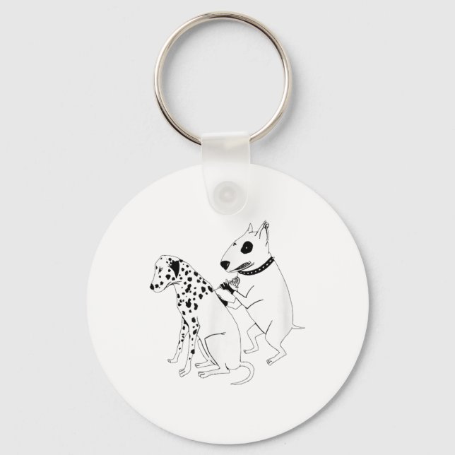 Pitbull Terrier Hund Animal Dalmatian Tattoo Puppy Nyckelring (Framsida)