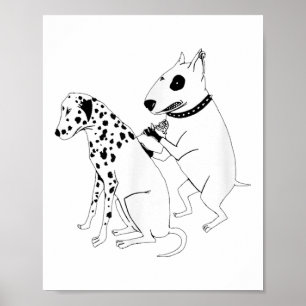 Pitbull Terrier Hund Animal Dalmatian Tattoo Puppy Poster