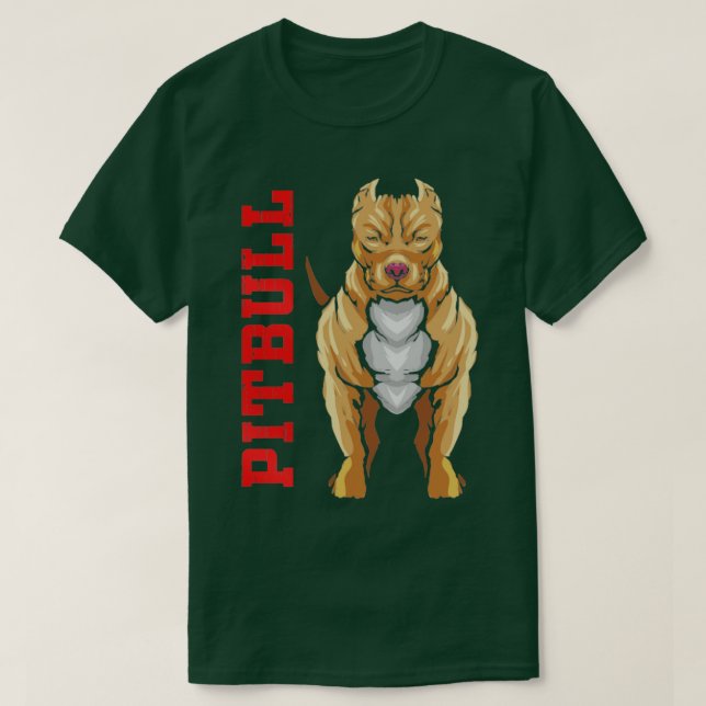 Pitbull Terrier Hund Muscle Pit Bull Aggressive T Shirt (Design framsida)
