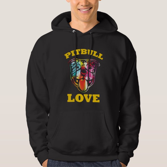 Pitbull Terrier Kärlek - Cute Hund färglöst Hoodie (Framsida)
