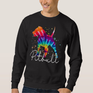 Pitbull Tie Dye Rainbow Hund älskare Lång Ärmad Tröja