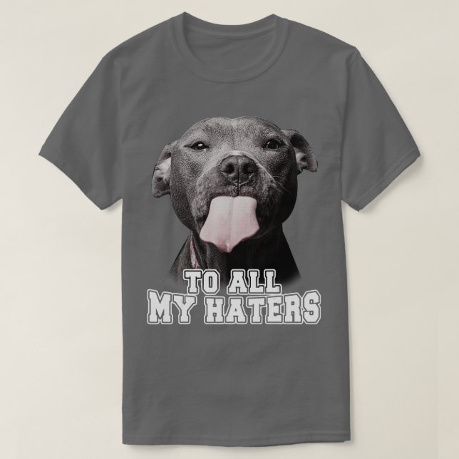 Pitbull till alla mina Haters Pitbull Hund älskare T Shirt (Design framsida)