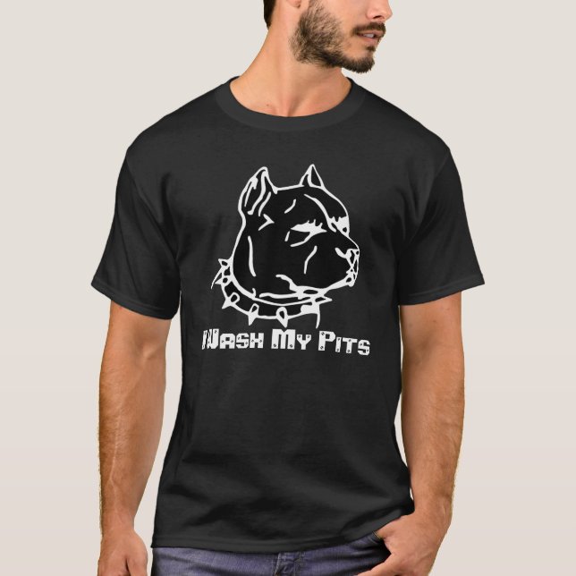 Pitbull tvättar jag min gropar t shirt (Framsida)
