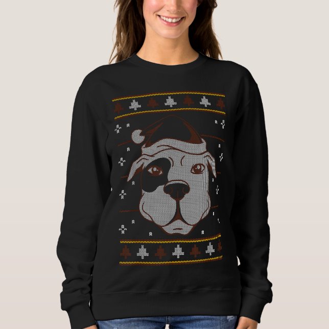 Pitbull Ugly jul Rolig hund Älskare Owner Julafton T Shirt (Framsida)
