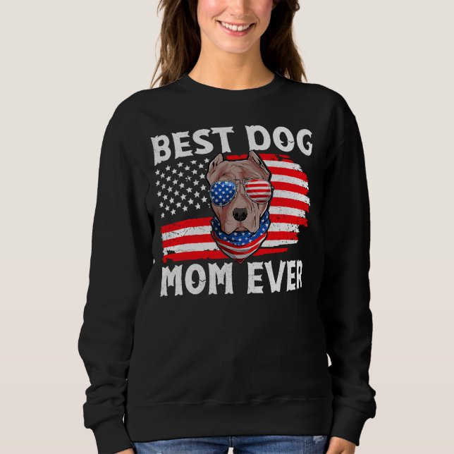Pitbull Usa Patriotic Hund US T Shirt (Framsida)