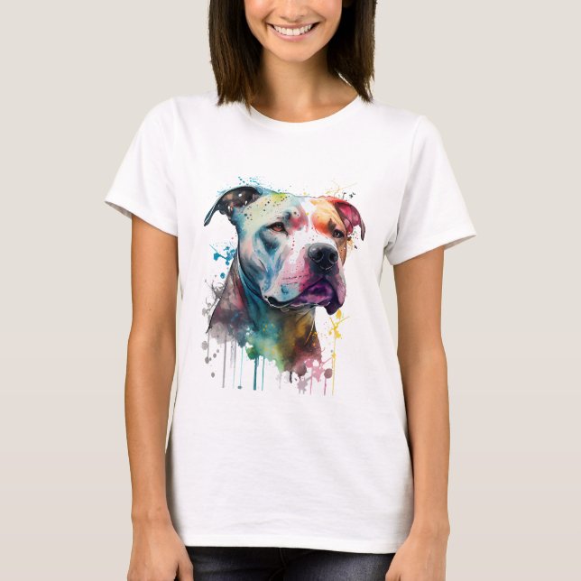 Pitbull vibrante: un toque de vida t shirt (Framsida)
